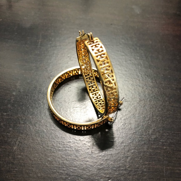 Tory Burch Jewelry - Tory Burch logo hoop earrings